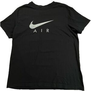 Nike Shirt Mens Large Black Big Center Swoosh Air Logo Tee Outdoor Sports Lg